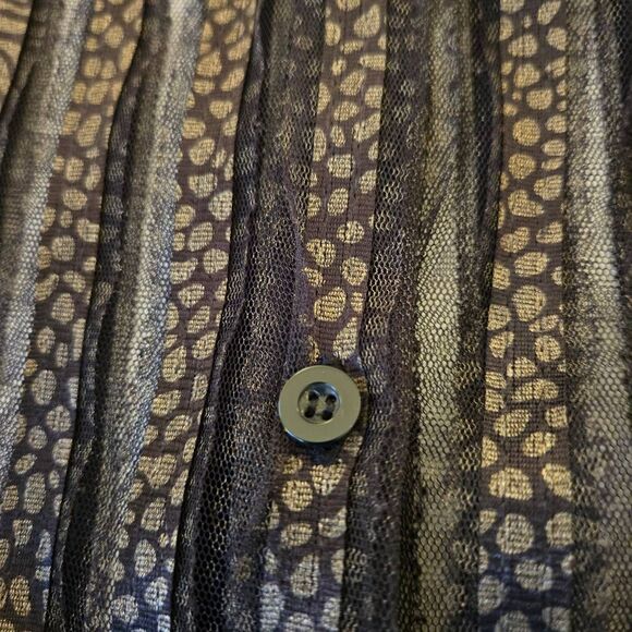 Alfred Dunner Womens Sheer Striped Long Sleeve Button Down Blouse Black Size 20W - Picture 6 of 12